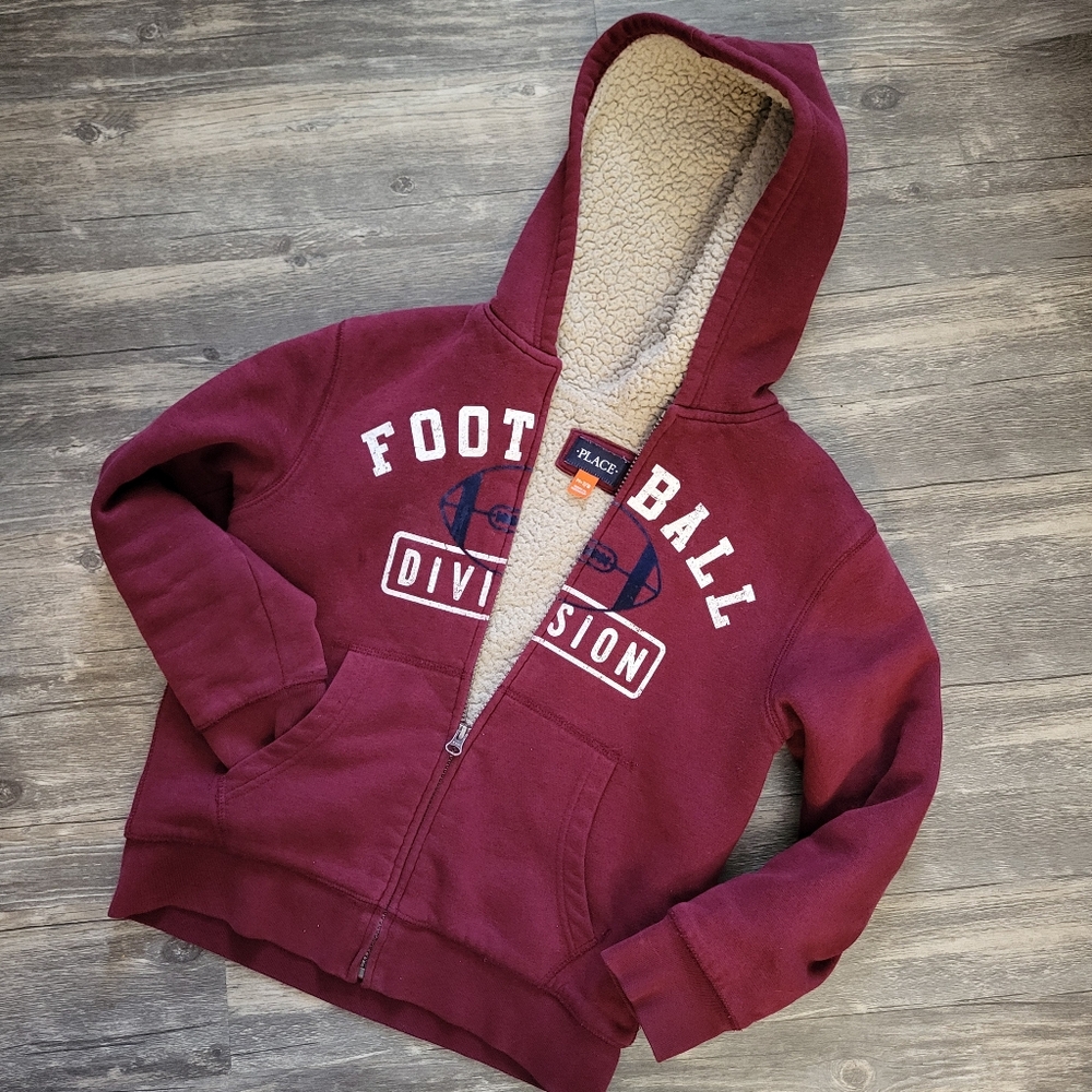 The Children's Place Football Hoodie with Sherpa Lining Size 8